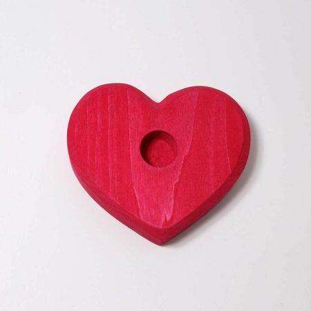 Heart Candle Holder Small Red