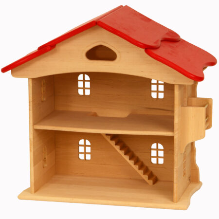 Drewart Wooden Doll House, Red Roof