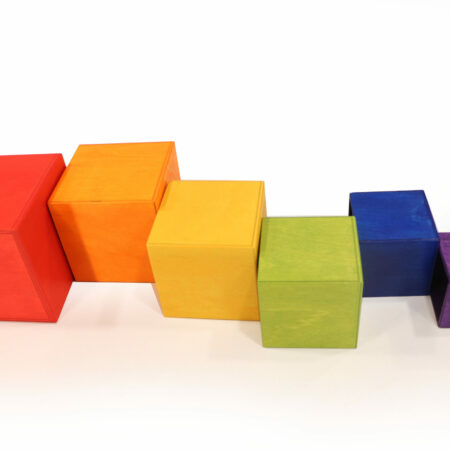 Fauna Wooden Stacking Boxes Rainbow